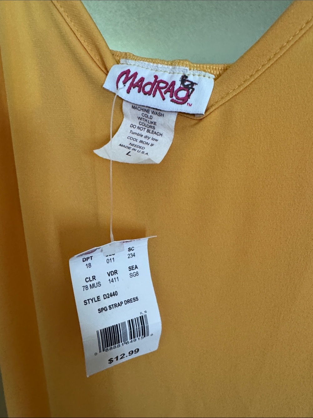 Yellow Ruffle Slip Dress - Picture 7 of 7